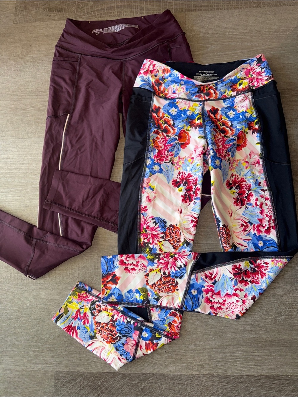 Victoria’s Secret Sport Bundle (Size M): Mary Katrantzou Floral & VS Spirt Plum